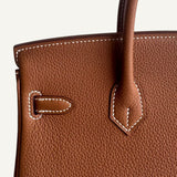 Bolsa Hermès Birkin 25 Togo Gold com Ferragens Gold