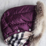 Jaqueta Burberry Nylon com Pêlos Burgundy