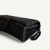 Bolsa Balenciaga Hourglass Wallet on Chain Preta Cravejada