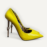 Scarpin Philippi Plain em Couro Envernizado Amarelo