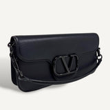 Bolsa Valentino Garavani Loco Couro Preta Pequena