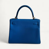 Bolsa Hermès Kelly 28 Togo Bleu Mykonos com Ferragens Gold