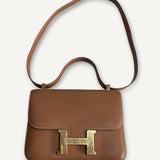 Bolsa Hermès Constance 24 Gold Epsom com Ferragens Gold