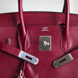 Bolsa Hermès Birkin 30 Togo Rouge com Ferragens Palladium