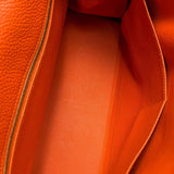 Bolsa Hermès Kelly 35 Togo Orange com Ferragens Gold