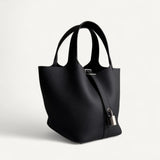 Bolsa Hermès Picotin 18 Clemence Noir com Ferragens Palladium