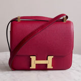 Bolsa Hermès Constance 24 Epsom Rouge com Ferragens Gold
