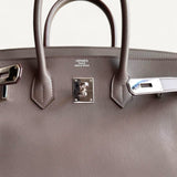 Bolsa Hermès Birkin 35 Epsom Gris com Ferragens Palladium