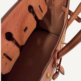 Bolsa Hermès Birkin 30 Ostrich Orange com Ferragens Gold