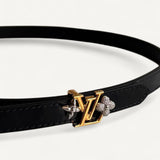 Cinto Louis Vuitton Preto com Aplicações