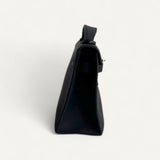 Bolsa Hermès Kelly Pochette Noir com Ferragens Palladium