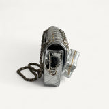 Bolsa Chanel Mirror Backpack w/ Star Coin Calfskin Prata