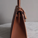 Bolsa Hermès Kelly 25 Epsom Sellier Gold com Ferragens Palladium