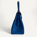 Bolsa Hermès Kelly 28 Togo Bleu Mykonos com Ferragens Gold