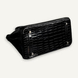 Bolsa Hermès Birkin 30 Croco Porosus Shiny Noir com Ferragens Palladium