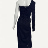 Vestido Dolce & Gabbana Preto Drapeado com Flor