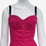 Vestido Midi Dolce & Gabbana Rosa com Alça Preta - Tam 40