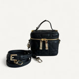 Bolsa Christian Dior Vanity Case Small Preta com Ferragens Douradas