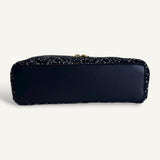 Bolsa Loro Piana Extra Pocket Pouch Tweed Blue com Ferragens Douradas