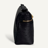 Bolsa Loro Piana Extra Pocket L19 Ostrich Black com Ferragens Douradas