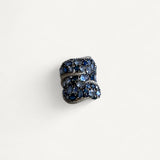 Anel em Ouro Branco 18k com Mix de Safiras  e Diamantes