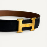 Cinto Hermès Constance Gold com Ferragens Gold