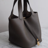 Bolsa Hermès Picotin 18 Clemence Vert Loden com Ferragens Gold