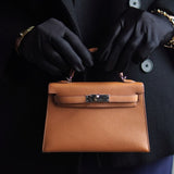Bolsa Hermès Mini Kelly Epsom Sesame com Ferragens Palladium
