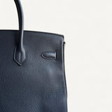 Bolsa Hermès Birkin 35 Noir com Ferragens Palladium