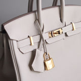Bolsa Hermès Birkin 25 Togo Craie com Ferragens Gold