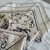 Bandana Hermès 55 Les Tortues Grège | Noir | Blanc