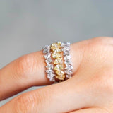 Anel Diamantes Amarelos Fios Formas P6,1 - 1,61CT