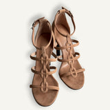 Sandália Hermés Magic 105 Beige Perlino em Suede