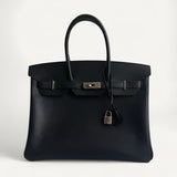 Bolsa Hermès Birkin 35 Epsom Noir com Ferragens Palladium
