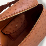 Bolsa Loro Piana Extra L27 Ostrich Sand Haze com Ferragens Douradas