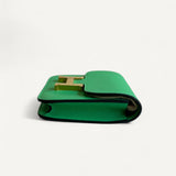 Carteira Hermés Constance Wallet Slim Vert Comics com Ferragens Gold