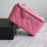 Bolsa Chanel Vanity Case Lambskin Pink Small