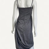 Vestido Burberry Corset Midi Cinza em Malha