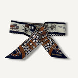 Twilly Hermès Les Voitures Nouvelle Bleu Marin |  Gold | Craie