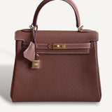 Bolsa Hermès Kelly 25 Togo Gold com Ferragens Gold