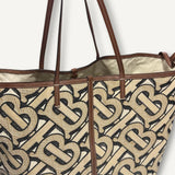 Bolsa Burberry Tote Praia em Canvas Monograma