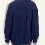 Cardigan Gucci Web Accent Azul e vermelho
