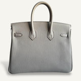 Bolsa Hermès Birkin 25 Togo Beton com Ferragens Palladium