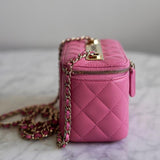 Bolsa Chanel Vanity Case Lambskin Pink Small