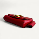 Pochete Chloé C Belt Bag Vermelha com Ferragens Douradas
