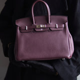 Bolsa Hermès Birkin 25 Togo Rouge Bordeaux Com Ferragens Palladium