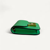 Carteira Hermés Constance Wallet Slim Vert Comics com Ferragens Gold