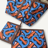 Bolsa Burberry  Mini Monograma Print Tote Praia Azul e Laranja