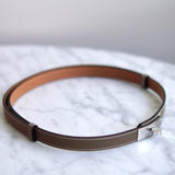 Cinto Hermès Kelly Epsom Etoupe com Ferragens Palladium