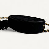 Bolsa Chanel Vintage CC Oval Tassel Crossbody Preta
